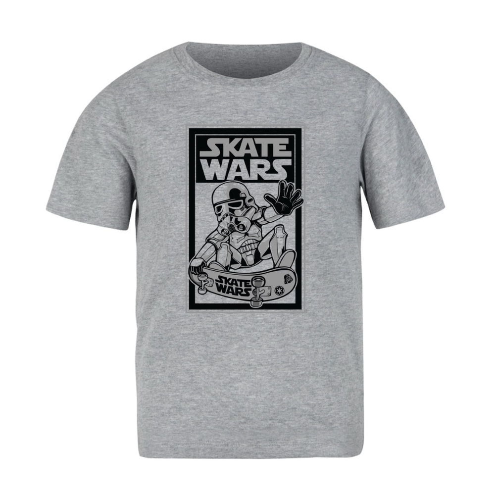 Gray Skate Wars Graphic T-Shirt